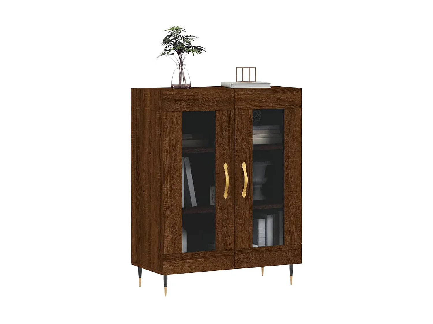 Sideboard Lowboard - Braun Eichen-Optik 69,5x34x90 cm Holzwerkstoff -RM84380