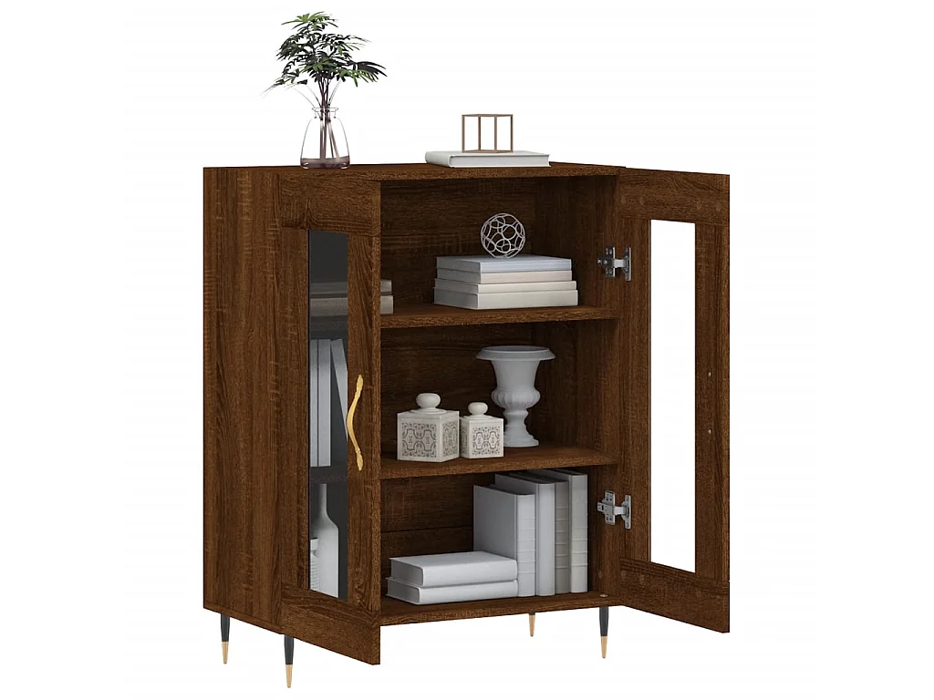 Sideboard Lowboard - Braun Eichen-Optik 69,5x34x90 cm Holzwerkstoff -RM84380