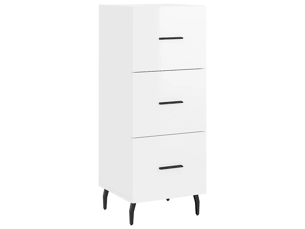 Sideboard Lowboard - Hochglanz-Weiß 34,5x34x90 cm Holzwerkstoff -RM84014