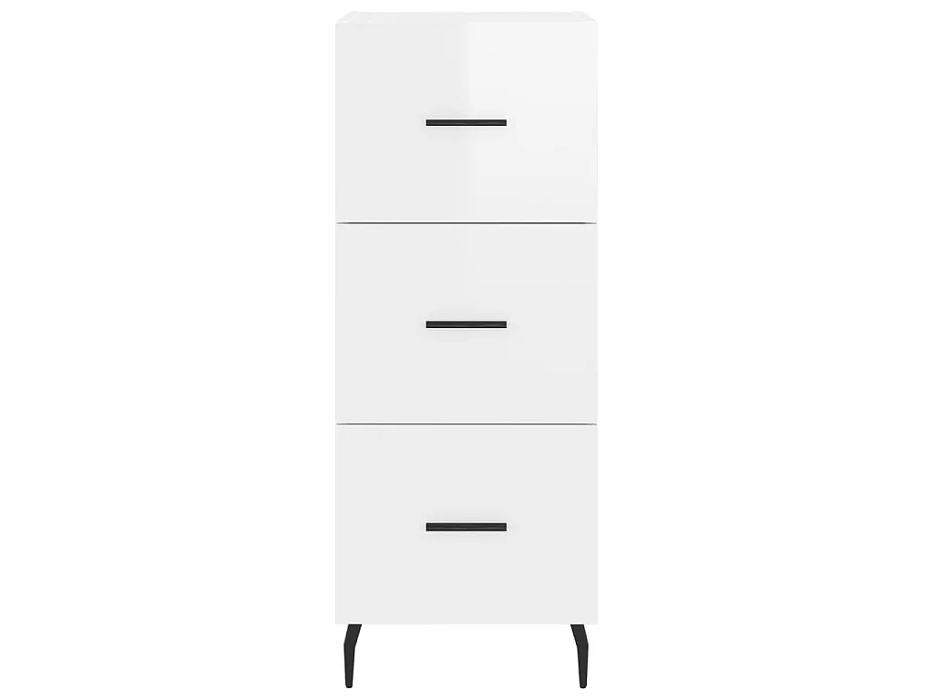 Sideboard Lowboard - Hochglanz-Weiß 34,5x34x90 cm Holzwerkstoff -RM84014