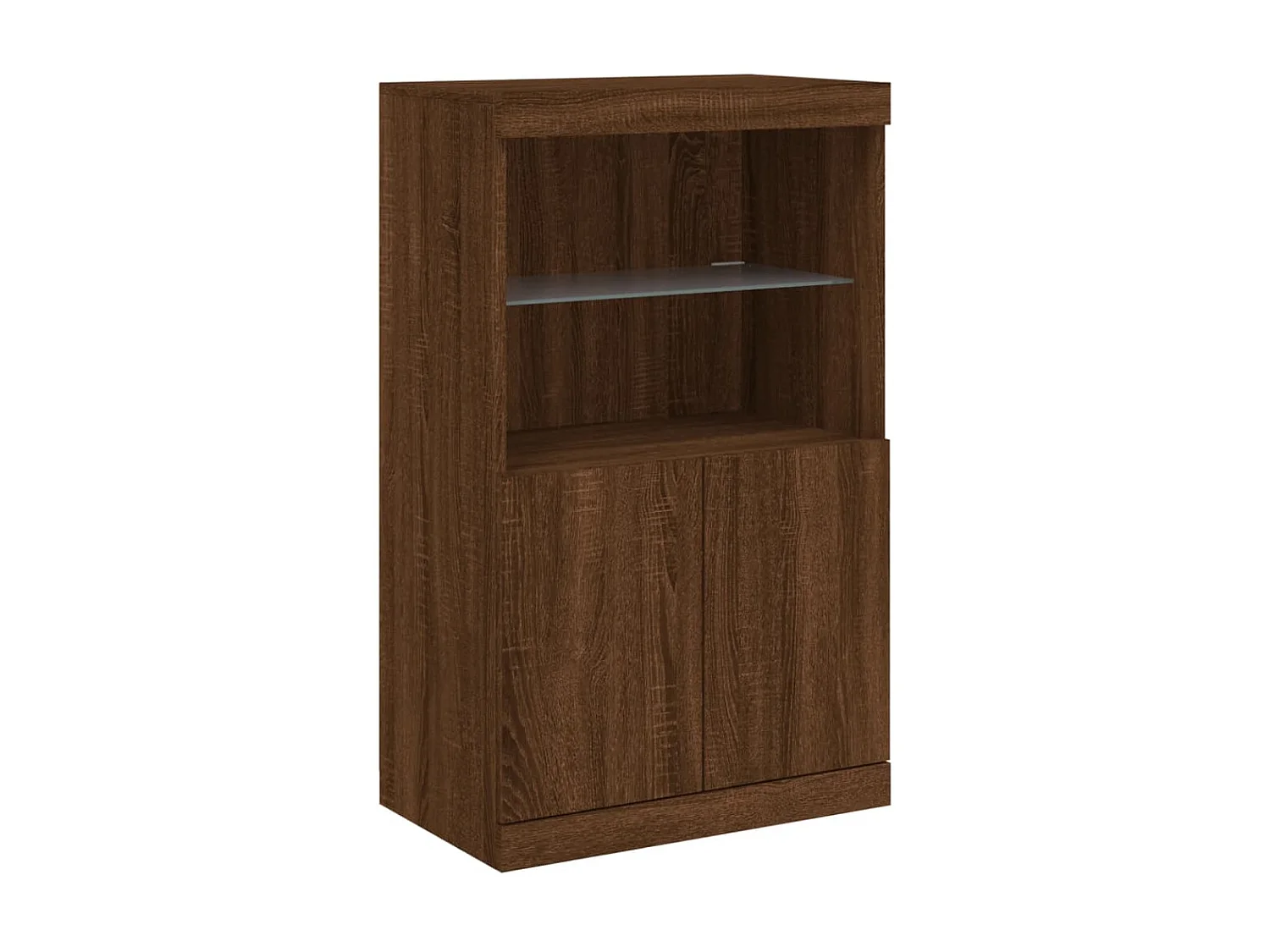 Sideboard Braun Anrichte mit LED-Leuchten Eichen-Optik 60,5x37x100 cm -RM12988
