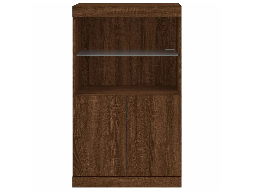 Sideboard Braun Anrichte mit LED-Leuchten Eichen-Optik 60,5x37x100 cm -RM12988