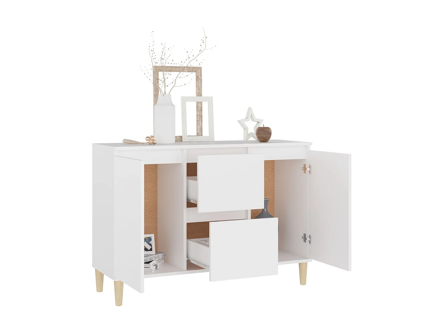 Sideboard Weiß Anrichte 103,5x35x70 cm Holzwerkstoff -RM38271