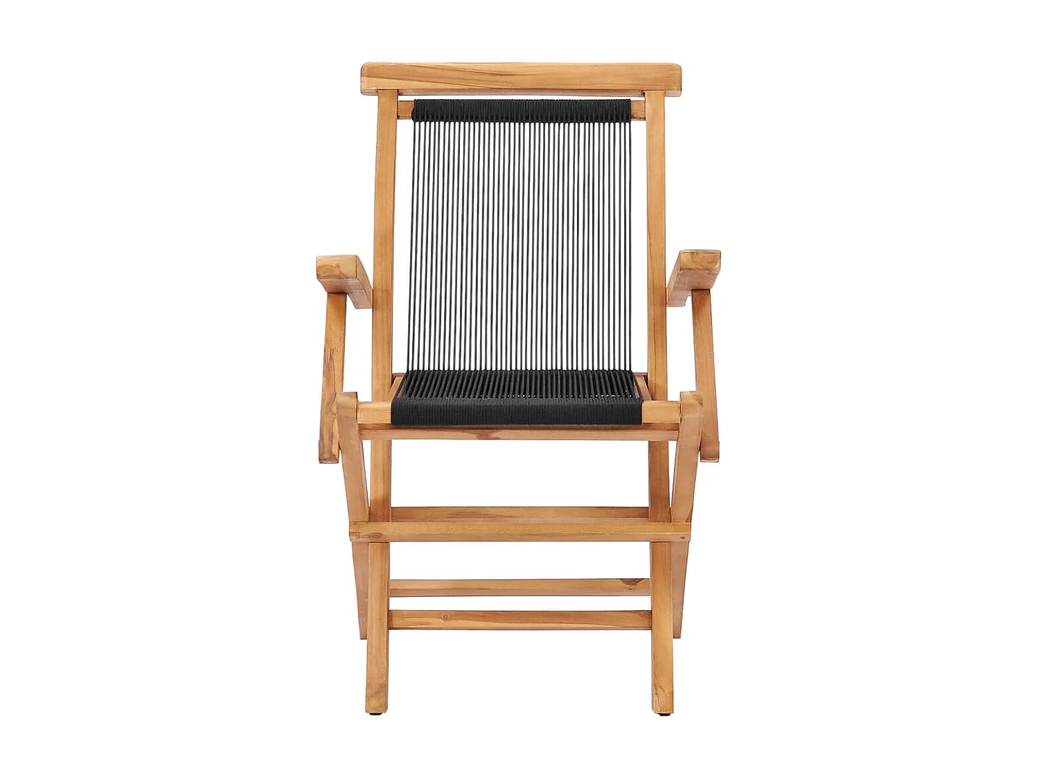 Chaises pliables de jardin 2 pcs Bois de teck solide et corde SEF74728