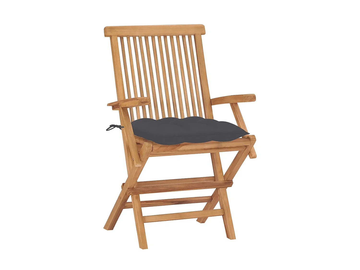 Chaises de jardin avec coussins anthracite 2 pcs Bois de teck SEF94793