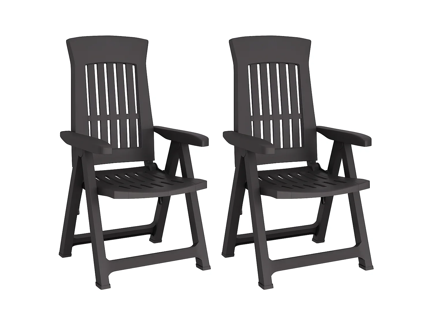 Chaises inclinables de jardin 2 pcs anthracite PP SEF74840