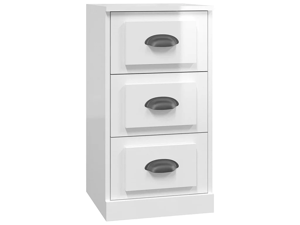 Sideboard Lowboard - Hochglanz-Weiß 36x35,5x67,5 cm Holzwerkstoff -RM60122