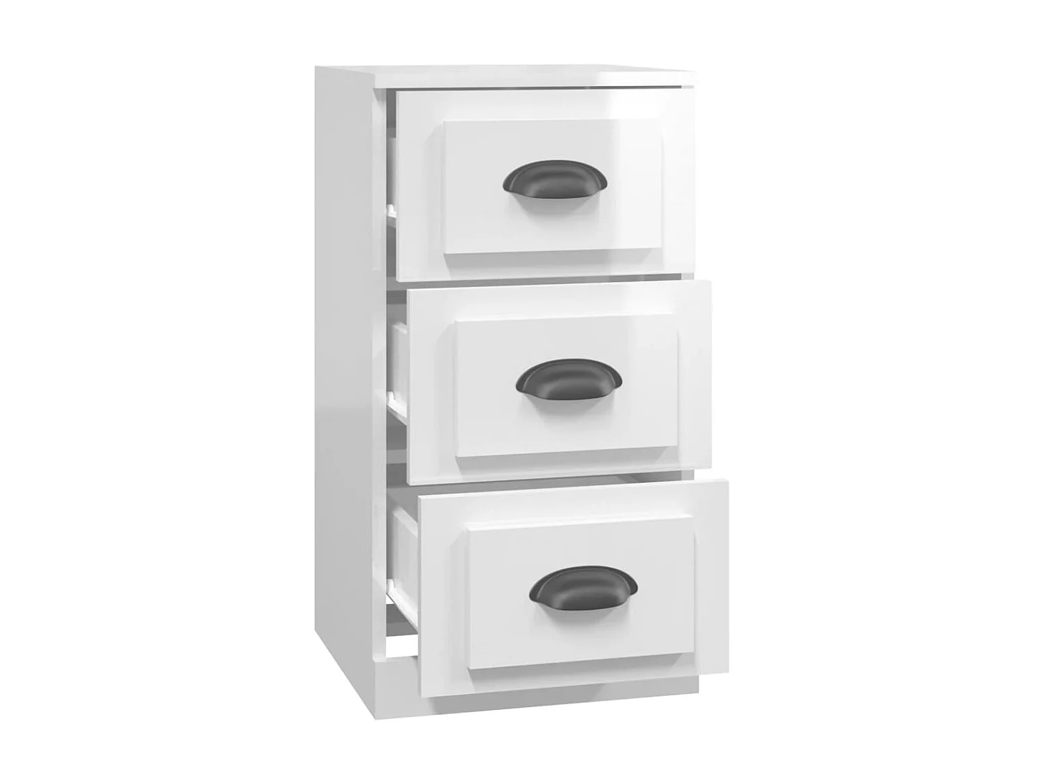 Sideboard Lowboard - Hochglanz-Weiß 36x35,5x67,5 cm Holzwerkstoff -RM60122