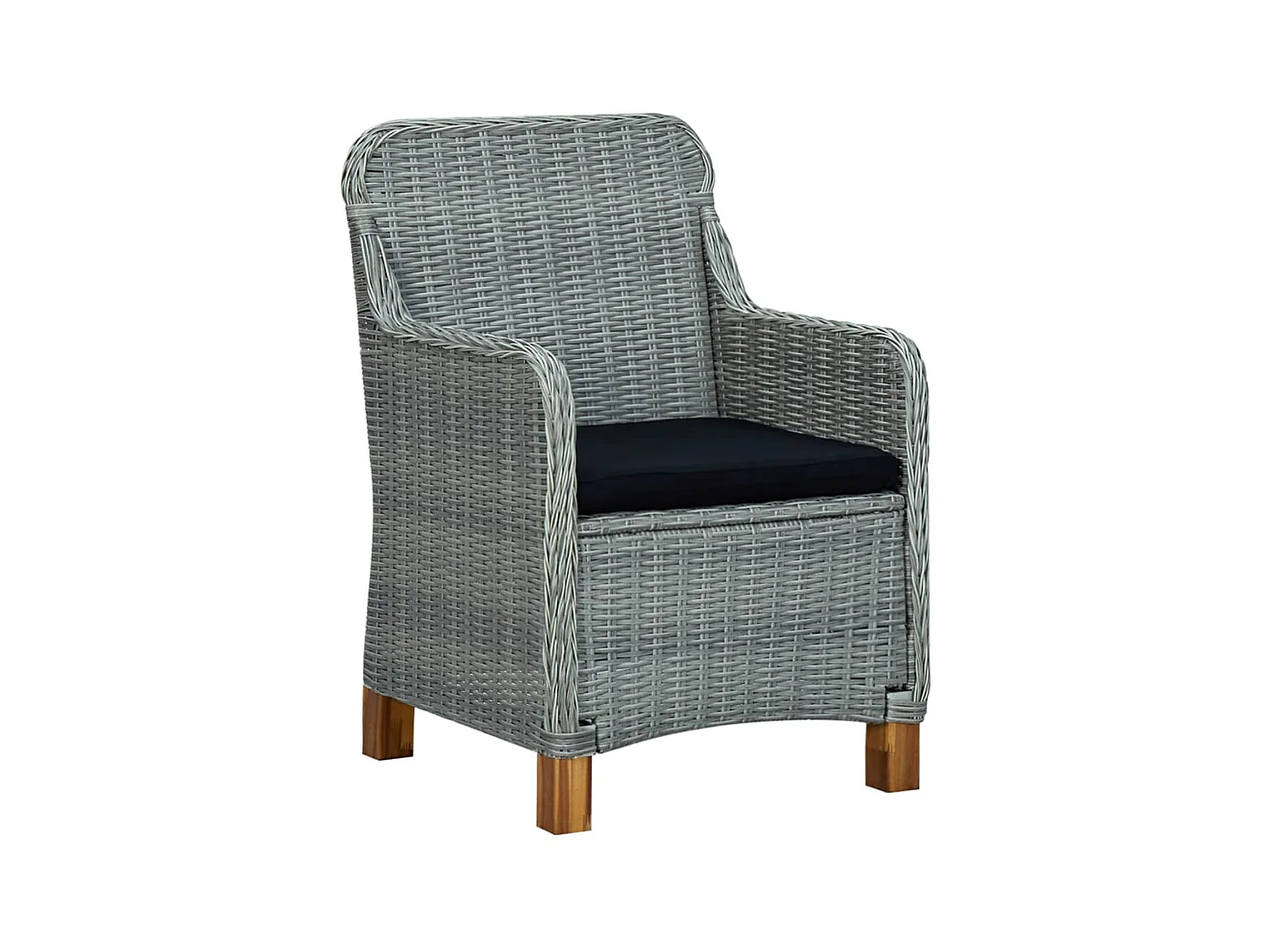 Chaises de jardin avec coussins 2 pcs Résine tressée Gris clair SEF68393