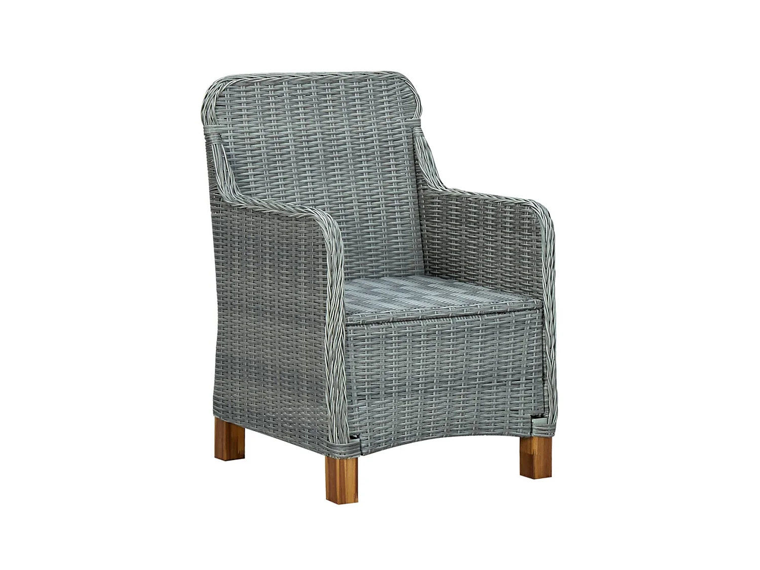 Chaises de jardin avec coussins 2 pcs Résine tressée Gris clair SEF68393