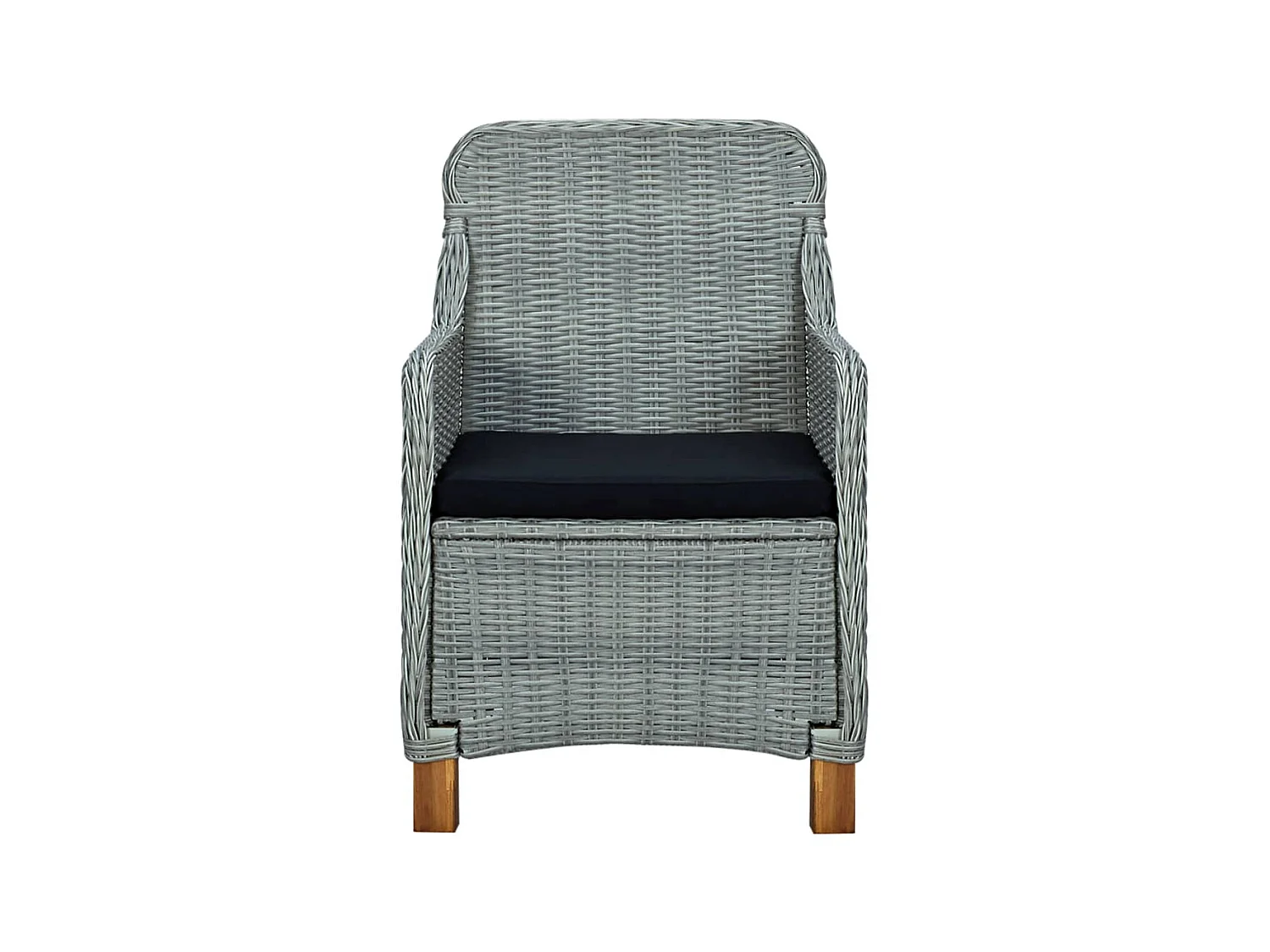 Chaises de jardin avec coussins 2 pcs Résine tressée Gris clair SEF68393