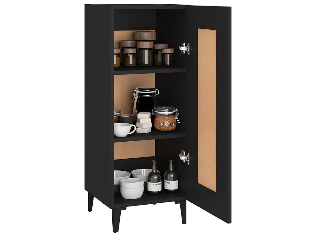 Sideboard Schwarz Anrichte 34,5x34x90 cm Holzwerkstoff -RM96565