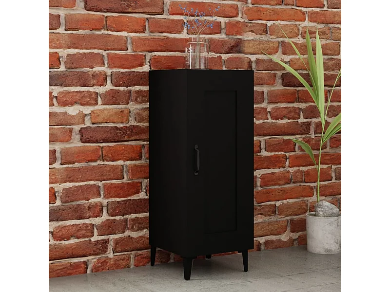Sideboard Schwarz Anrichte 34,5x34x90 cm Holzwerkstoff -RM96565