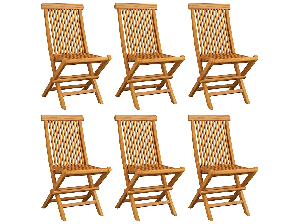 Chaises de jardin avec coussins gris 6 pcs Bois de teck massif SEF64973