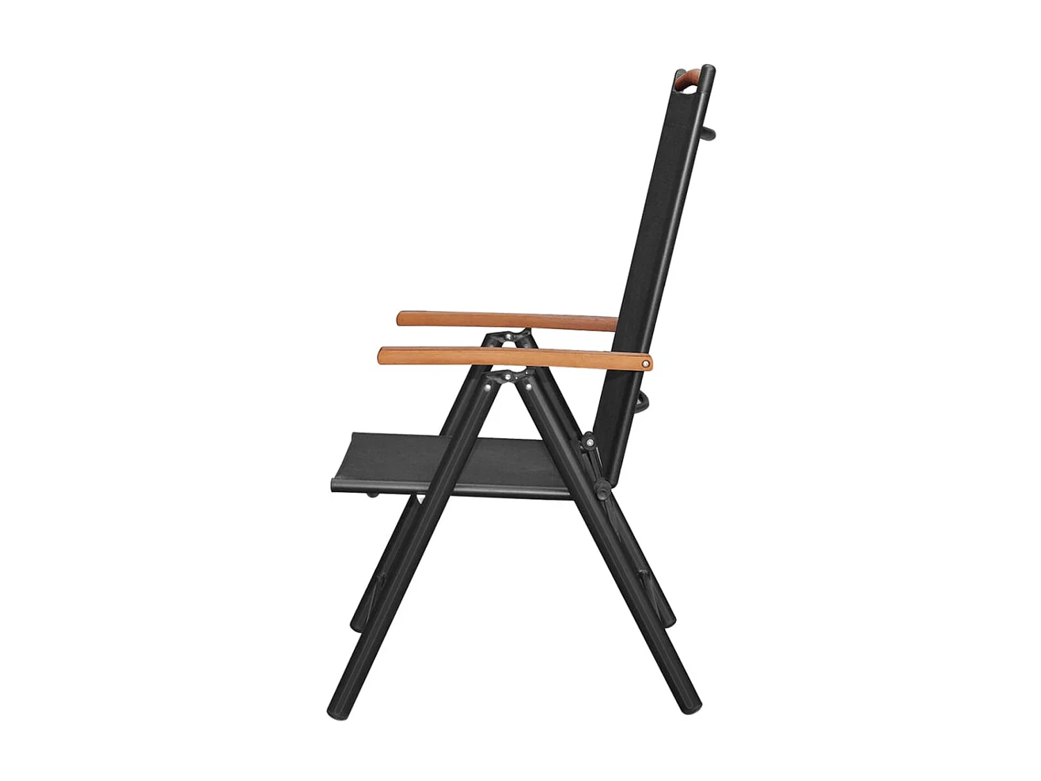 Chaises de jardin pliables 4 pcs aluminium et textilène noir SEF55469