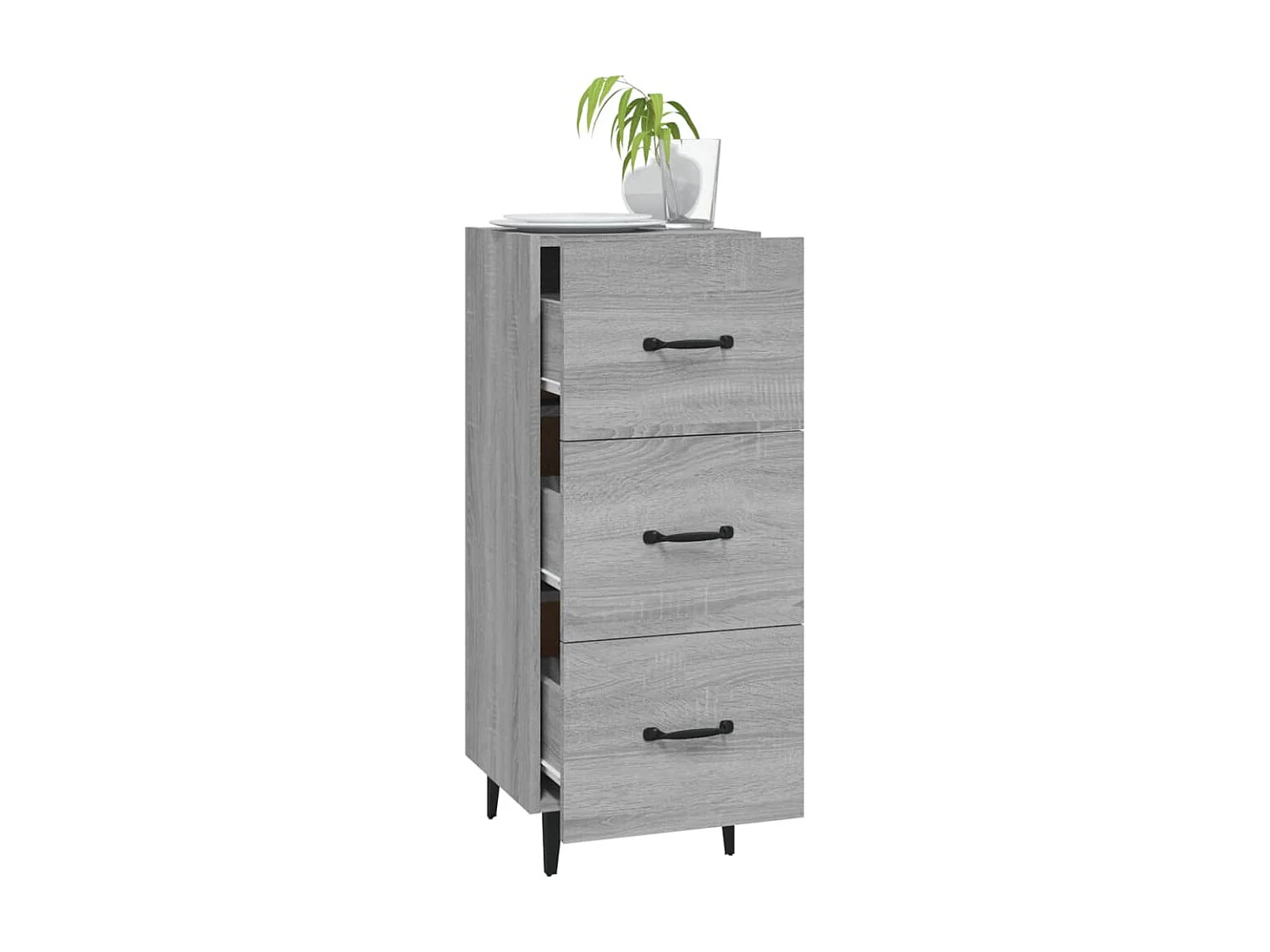 Sideboard Grau Sonoma - Lowboard 34,5x34x90 cm Holzwerkstoff -RM22267