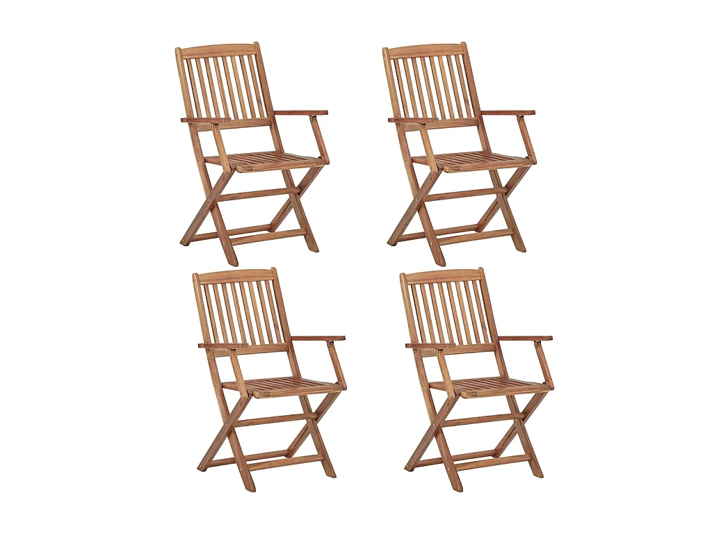 Sillas de jardín plegables 4 uds y cojines madera maciza acacia ES77899