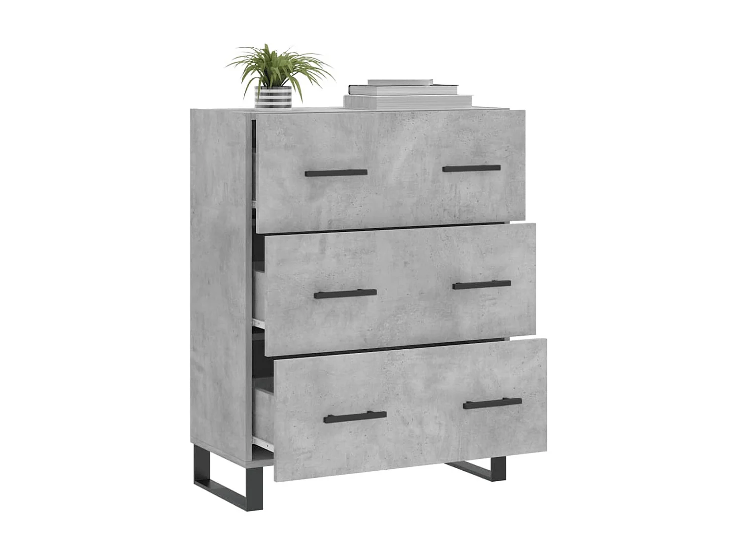 Sideboard Lowboard - Betongrau 69,5x34x90 cm Holzwerkstoff -RM67428