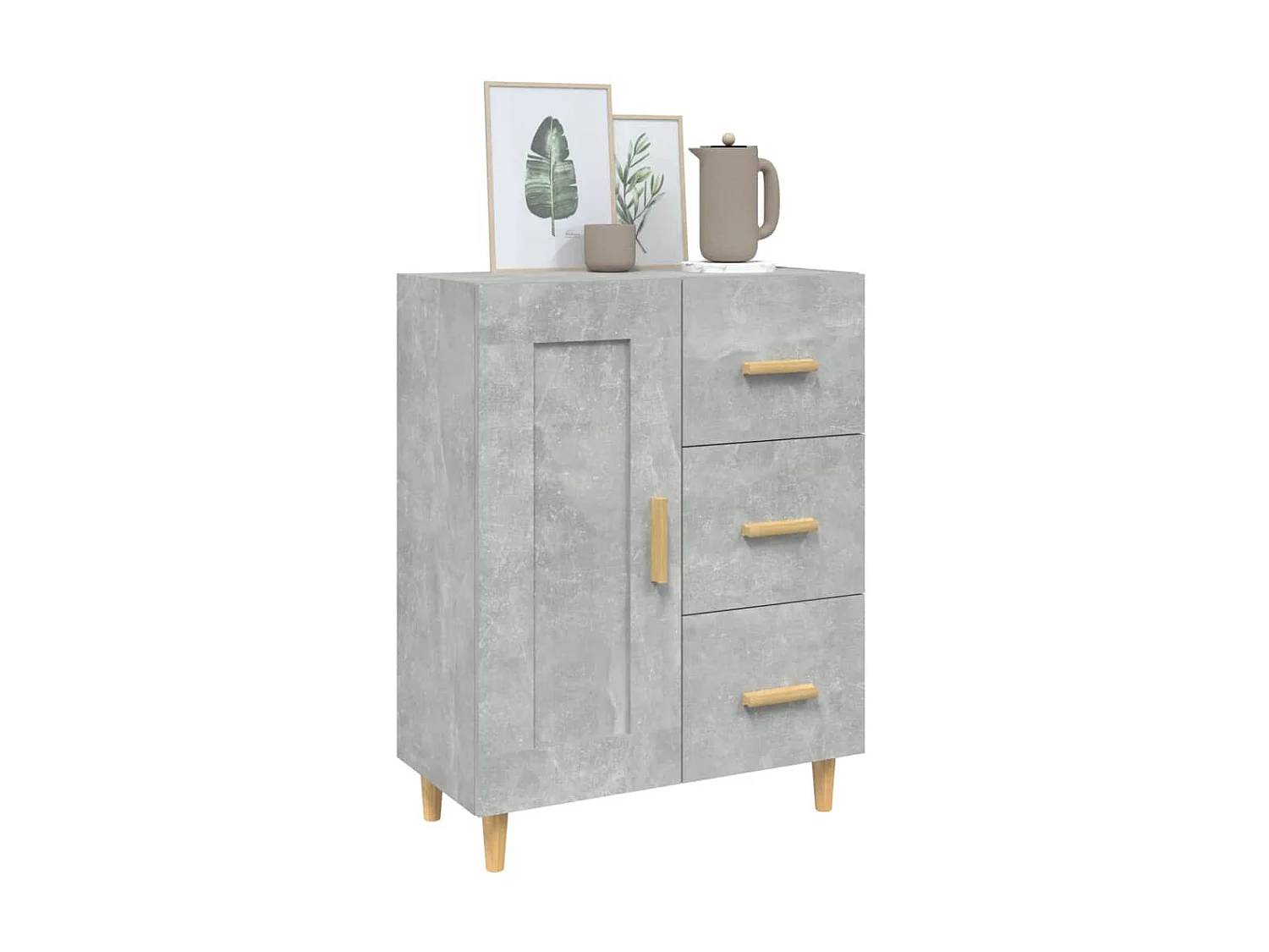 Sideboard Lowboard - Betongrau 69,5x34x90 cm Holzwerkstoff -RM76940