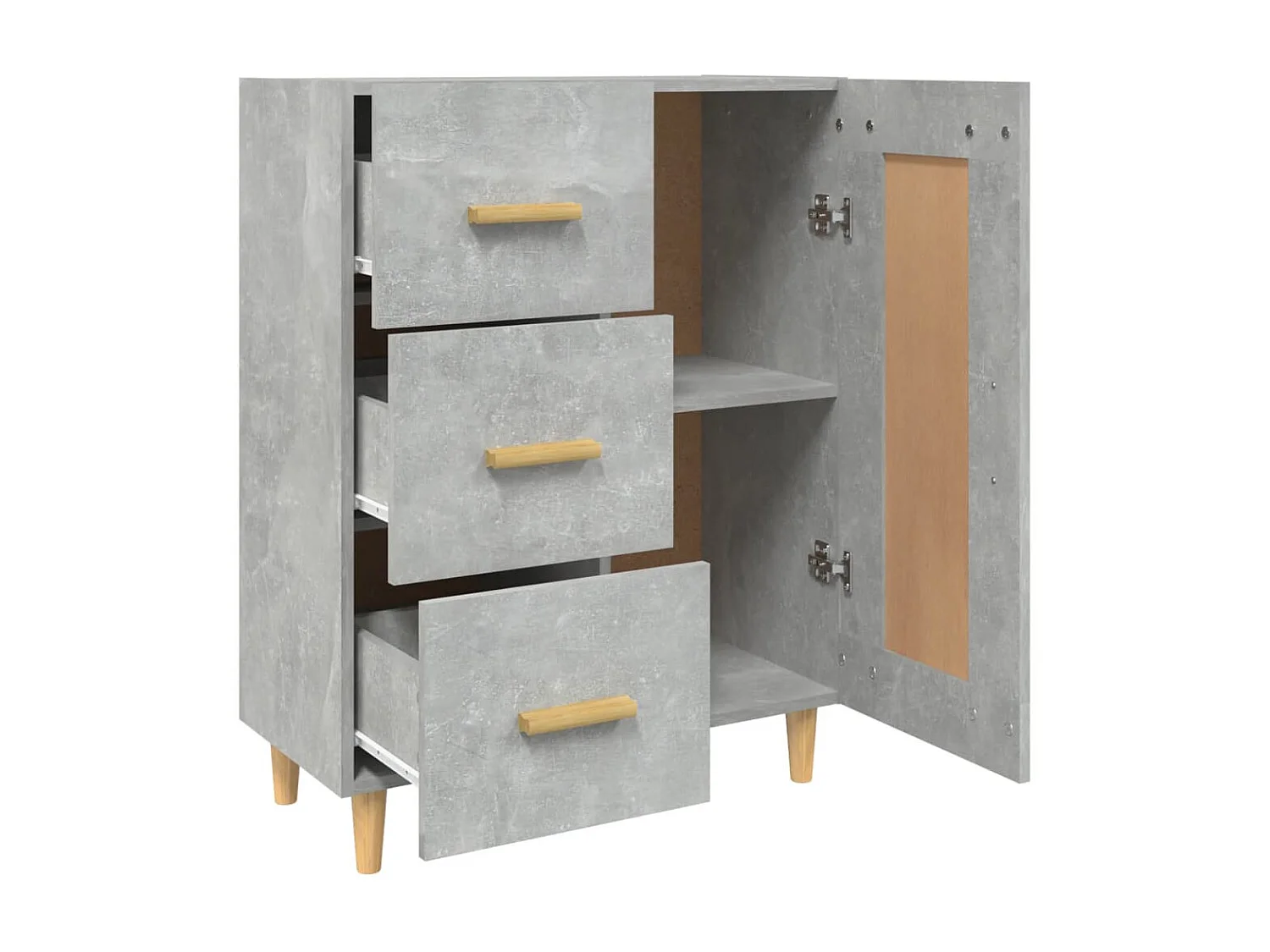 Sideboard Lowboard - Betongrau 69,5x34x90 cm Holzwerkstoff -RM76940