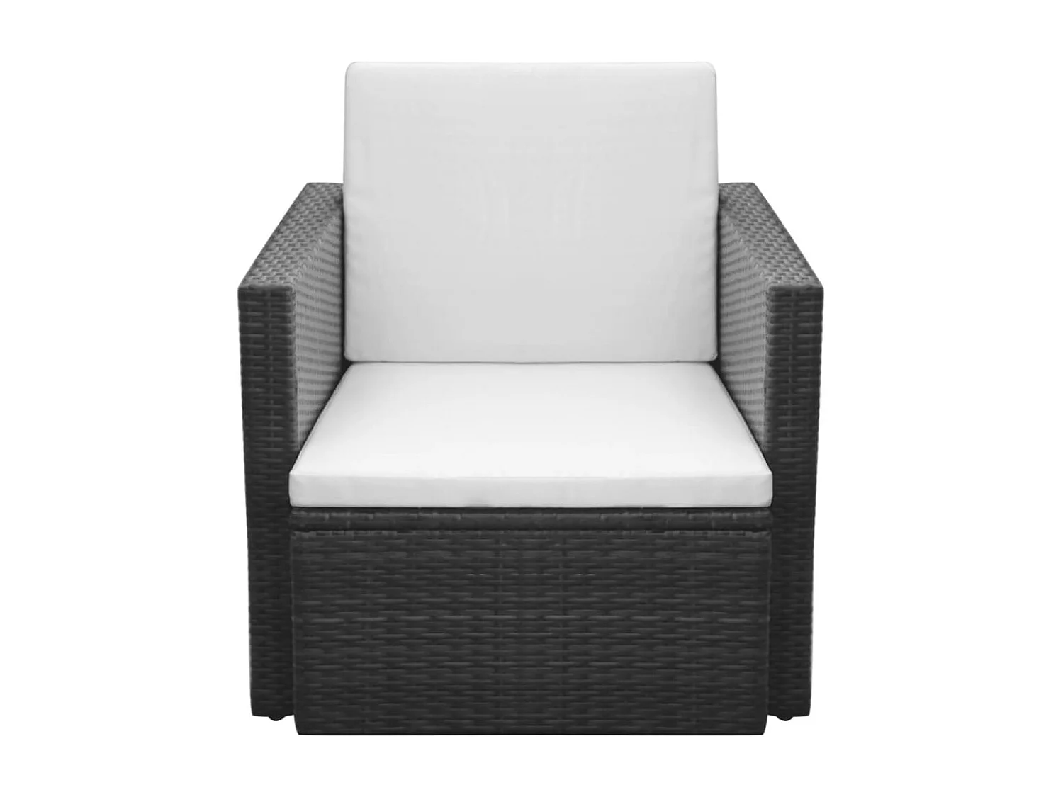 Chaise de jardin et coussins et oreillers Résine tressée Noir SEF82997
