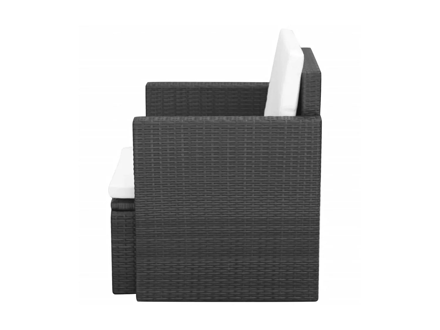 Chaise de jardin et coussins et oreillers Résine tressée Noir SEF82997