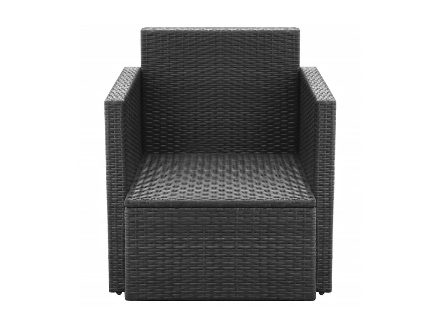 Chaise de jardin et coussins et oreillers Résine tressée Noir SEF82997
