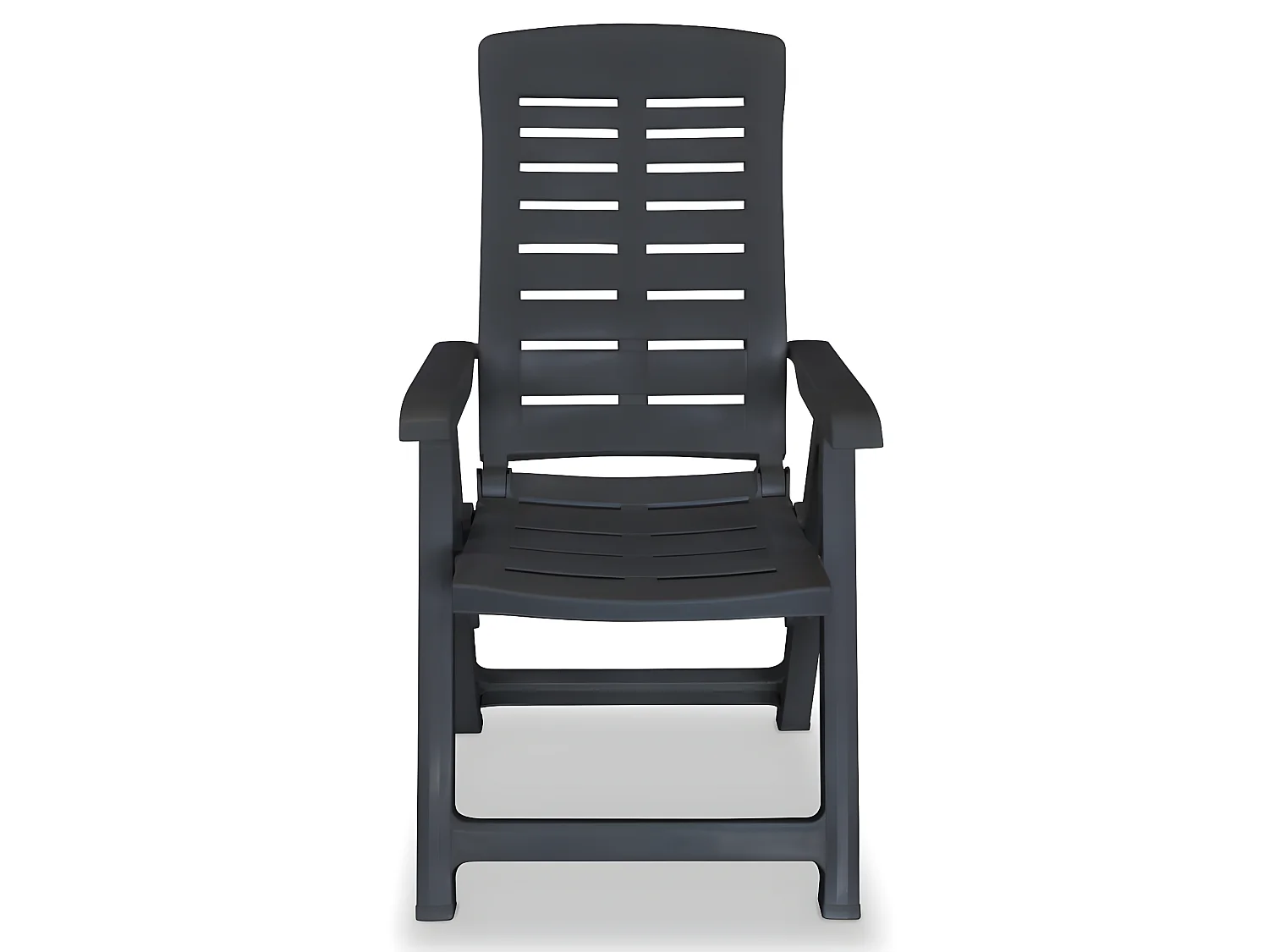 2 pcs Chaises inclinables de jardin Plastique Anthracite SEF98548