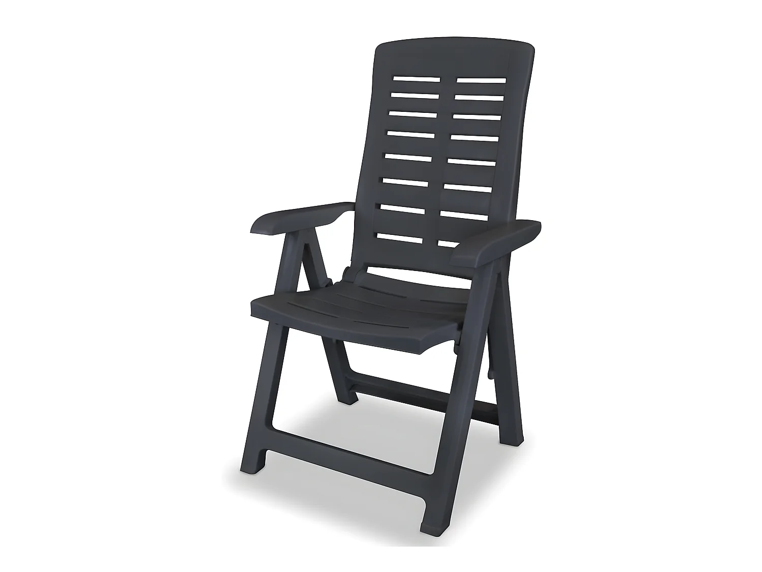 2 pcs Chaises inclinables de jardin Plastique Anthracite SEF98548