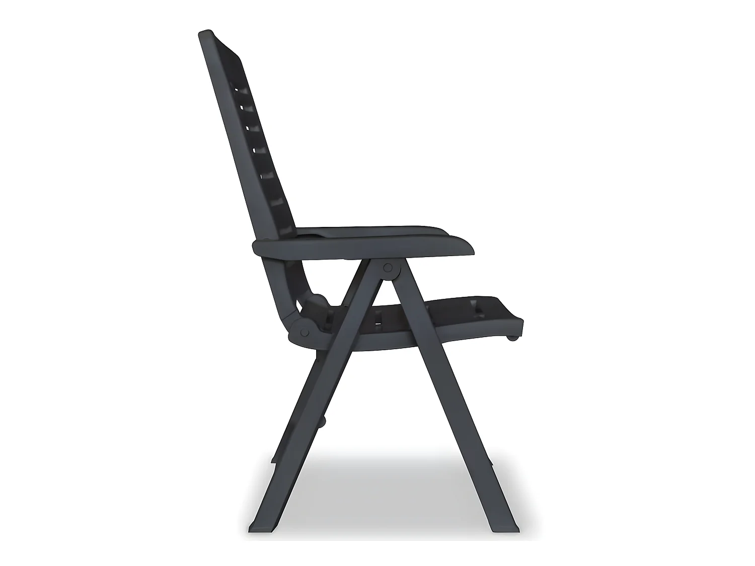 2 pcs Chaises inclinables de jardin Plastique Anthracite SEF98548