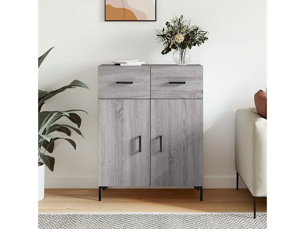 Sideboard Grau Sonoma - Lowboard 69,5x34x90 cm Holzwerkstoff -RM27456