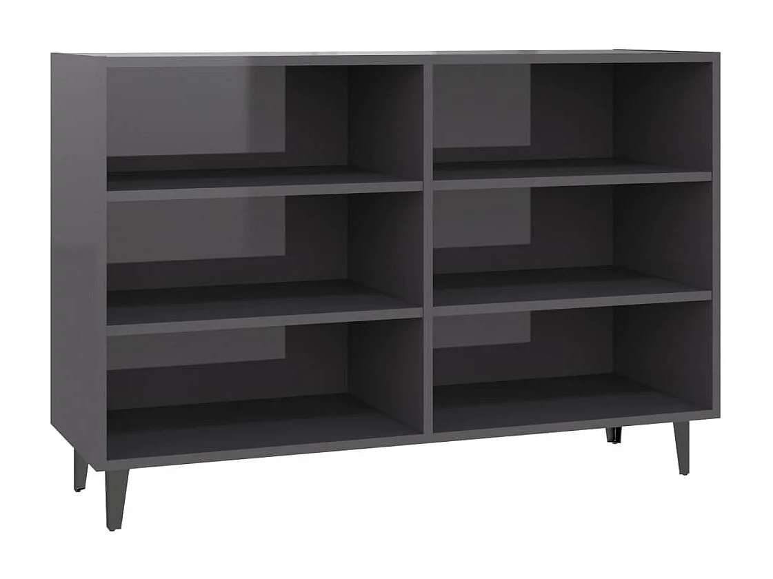 Sideboard Lowboard - Hochglanz-Grau 103,5x35x70 cm Holzwerkstoff -RM80929