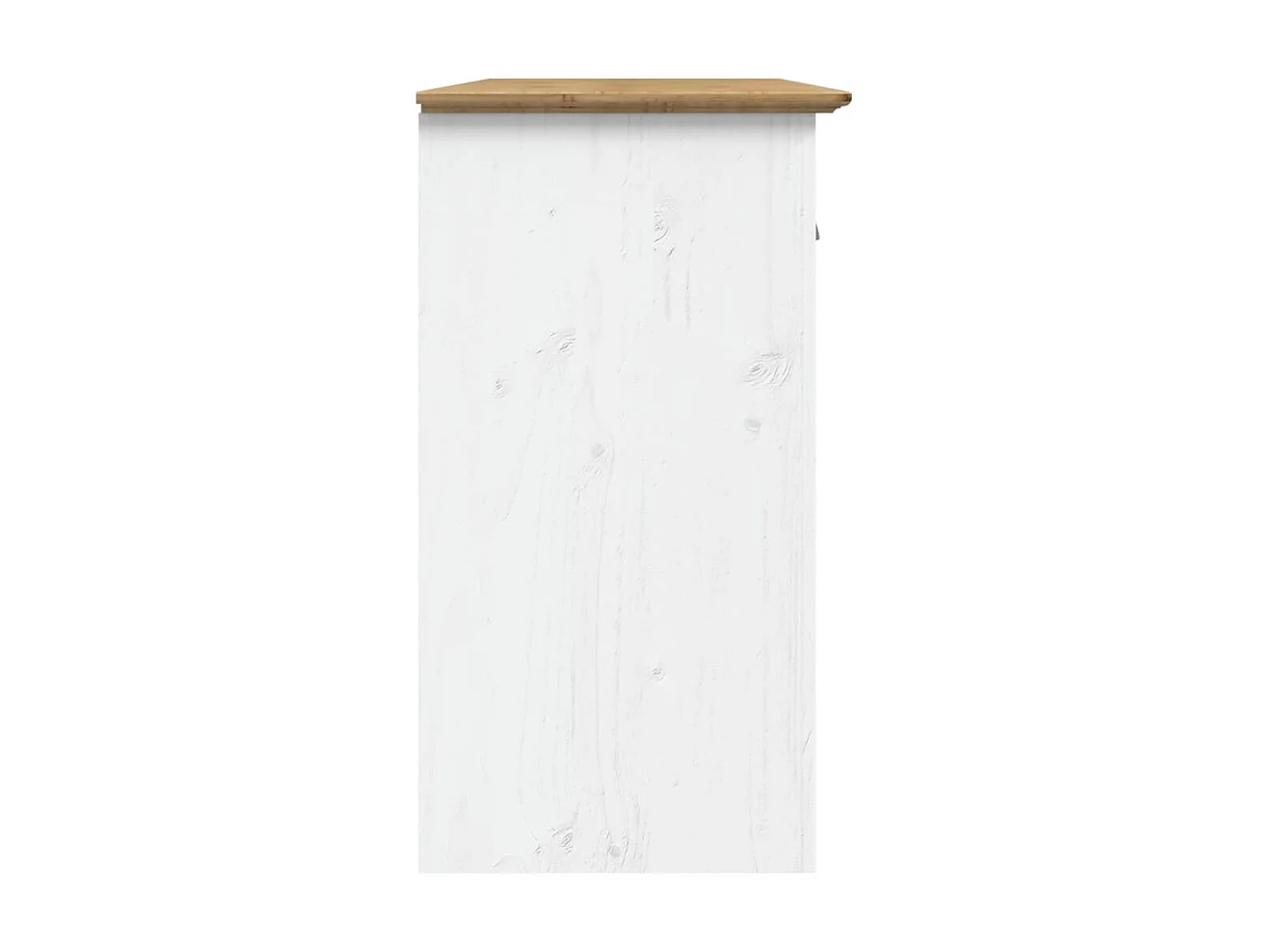 Sideboard Lowboard - BODO Weiß und Braun 115x43x79,5 cm Massivholz Kiefer -RM48094