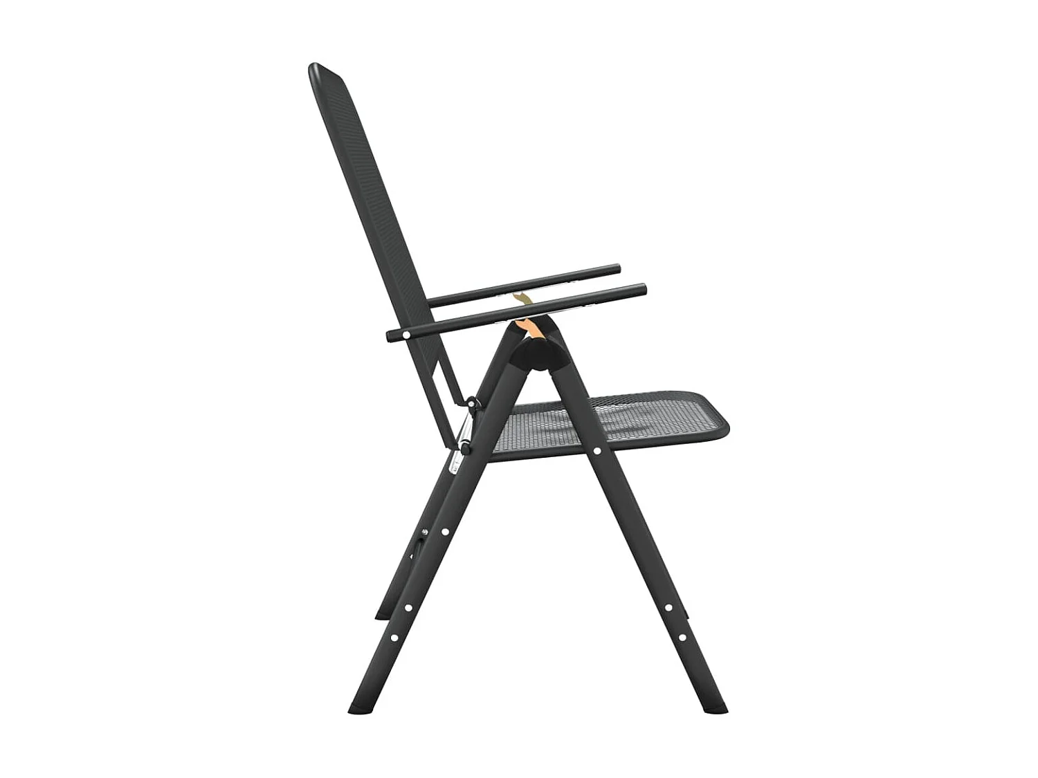 Chaises pliables de jardin 2 pcs Maille métallique Anthracite SEF17410