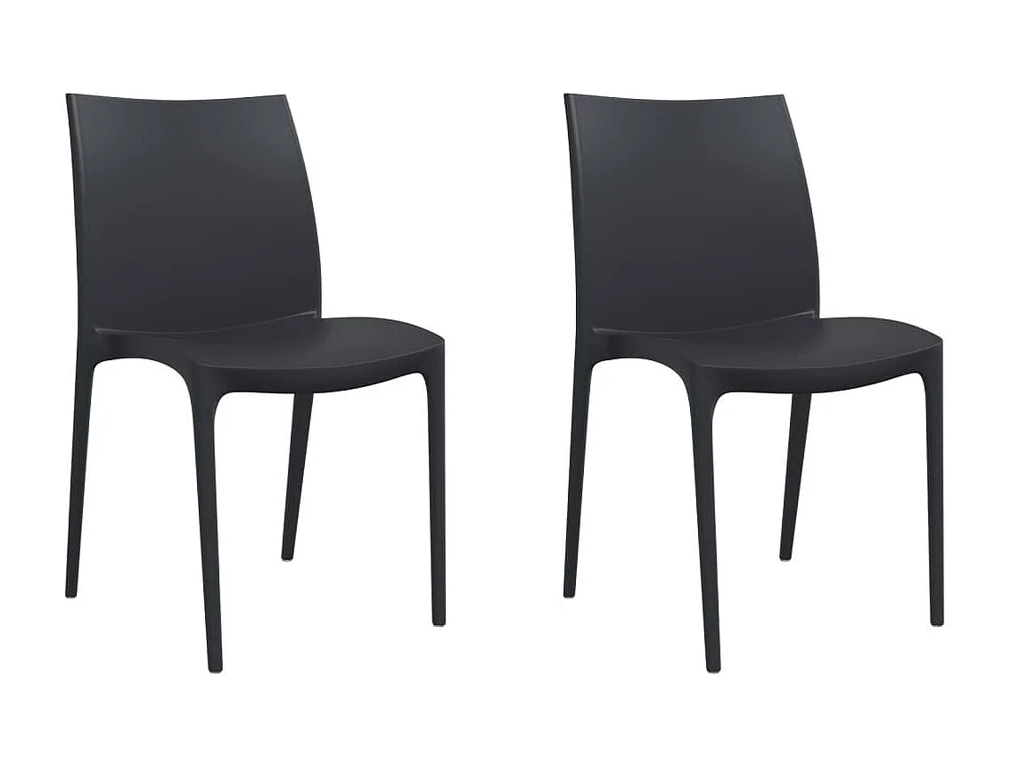 Chaises de jardin lot de 2 anthracite 50x46x80 cm polypropylène SEF97935