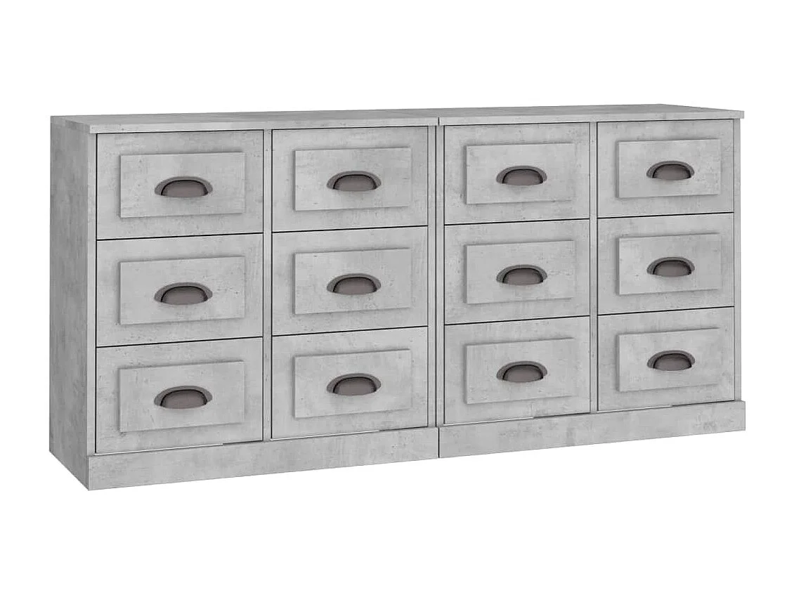 Sideboards im 2er-Set Lowboards Betongrau Holzwerkstoff -RM87061