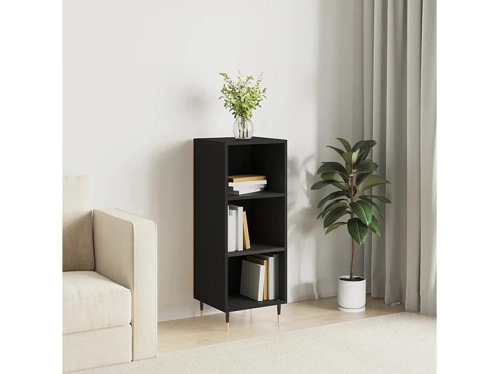 Sideboard Schwarz Anrichte 34,5x32,5x90 cm Holzwerkstoff -RM68887