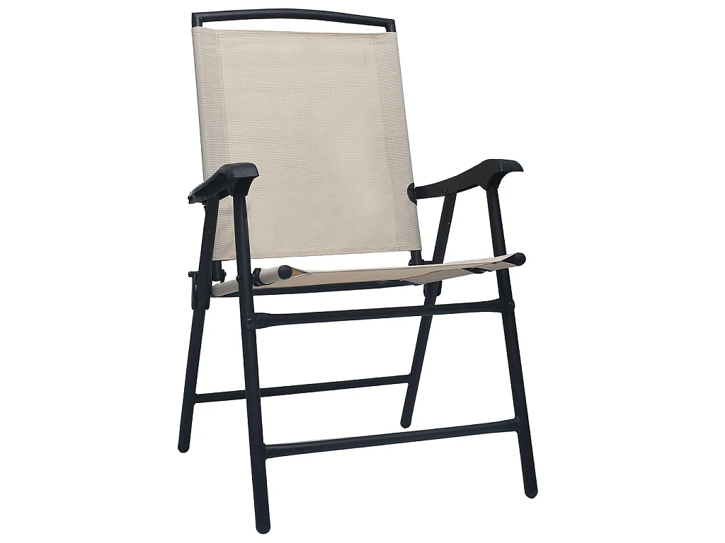 Chaises de jardin pliables 2 pcs Textilène Crème SEF11647