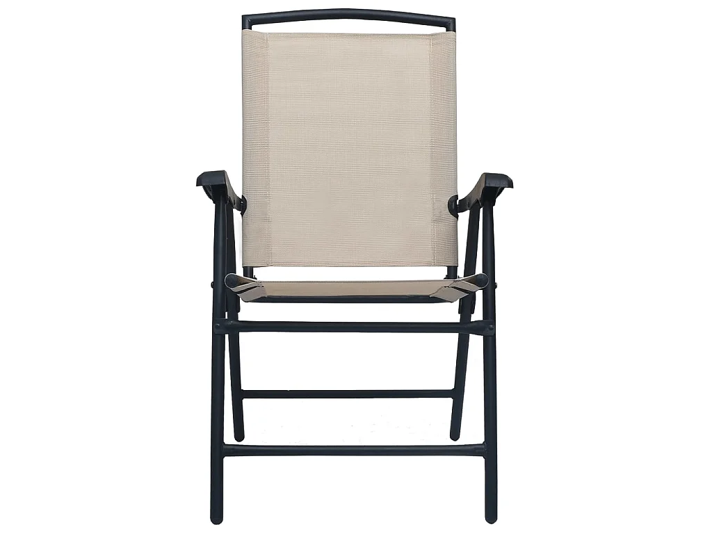 Chaises de jardin pliables 2 pcs Textilène Crème SEF11647