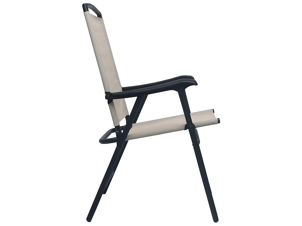 Chaises de jardin pliables 2 pcs Textilène Crème SEF11647