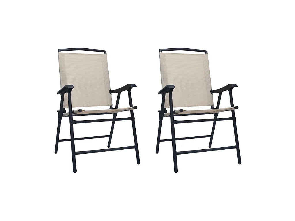 Chaises de jardin pliables 2 pcs Textilène Crème SEF11647