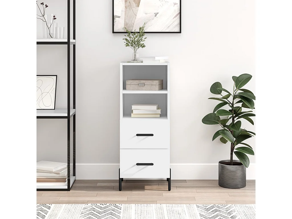 Sideboard Weiß Anrichte 34,5x34x90 cm Holzwerkstoff -RM26344