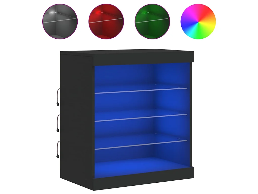 Sideboard mit LED-Leuchten Anrichte Schwarz 60,5x37x67 cm -RM70275
