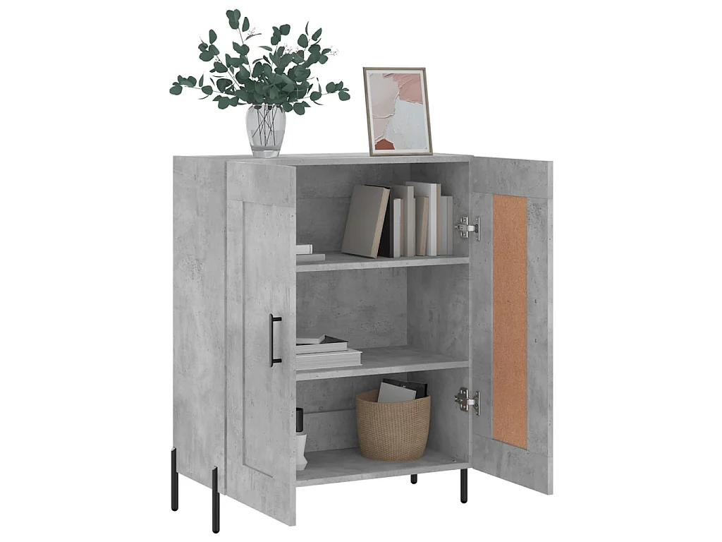 Sideboard Lowboard - Betongrau 69,5x34x90 cm Holzwerkstoff -RM22118