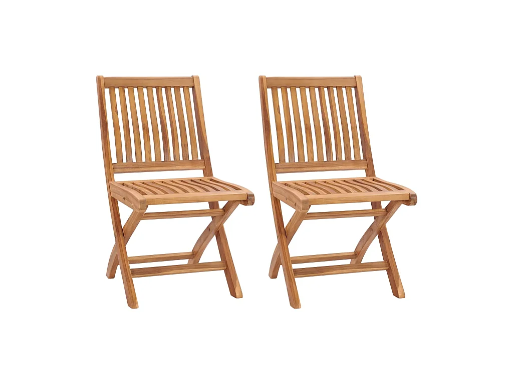 Chaises de jardin pliables 2 pcs Bois de teck massif SEF88262