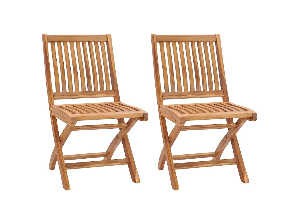 Klappbare Gartenstühle 2 Stk.| Outdoor-Stuhl Massivholz Teak -gkd754012