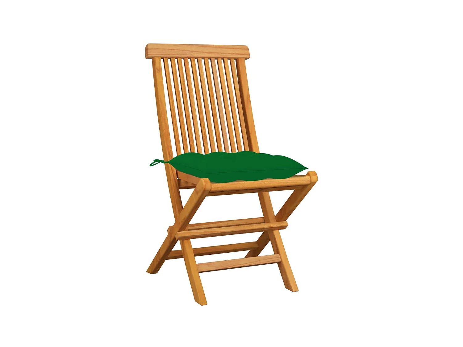 Chaises de jardin avec coussins vert 4 pcs Bois de teck massif SEF21451