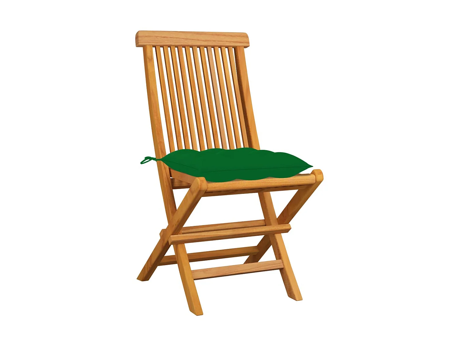 Chaises de jardin avec coussins vert 4 pcs Bois de teck massif SEF21451
