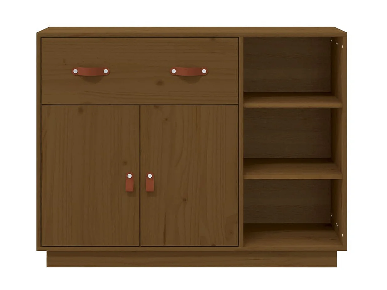 Sideboard Lowboard - Honigbraun 98,5x40x75 cm Massivholz Kiefer -RM26872