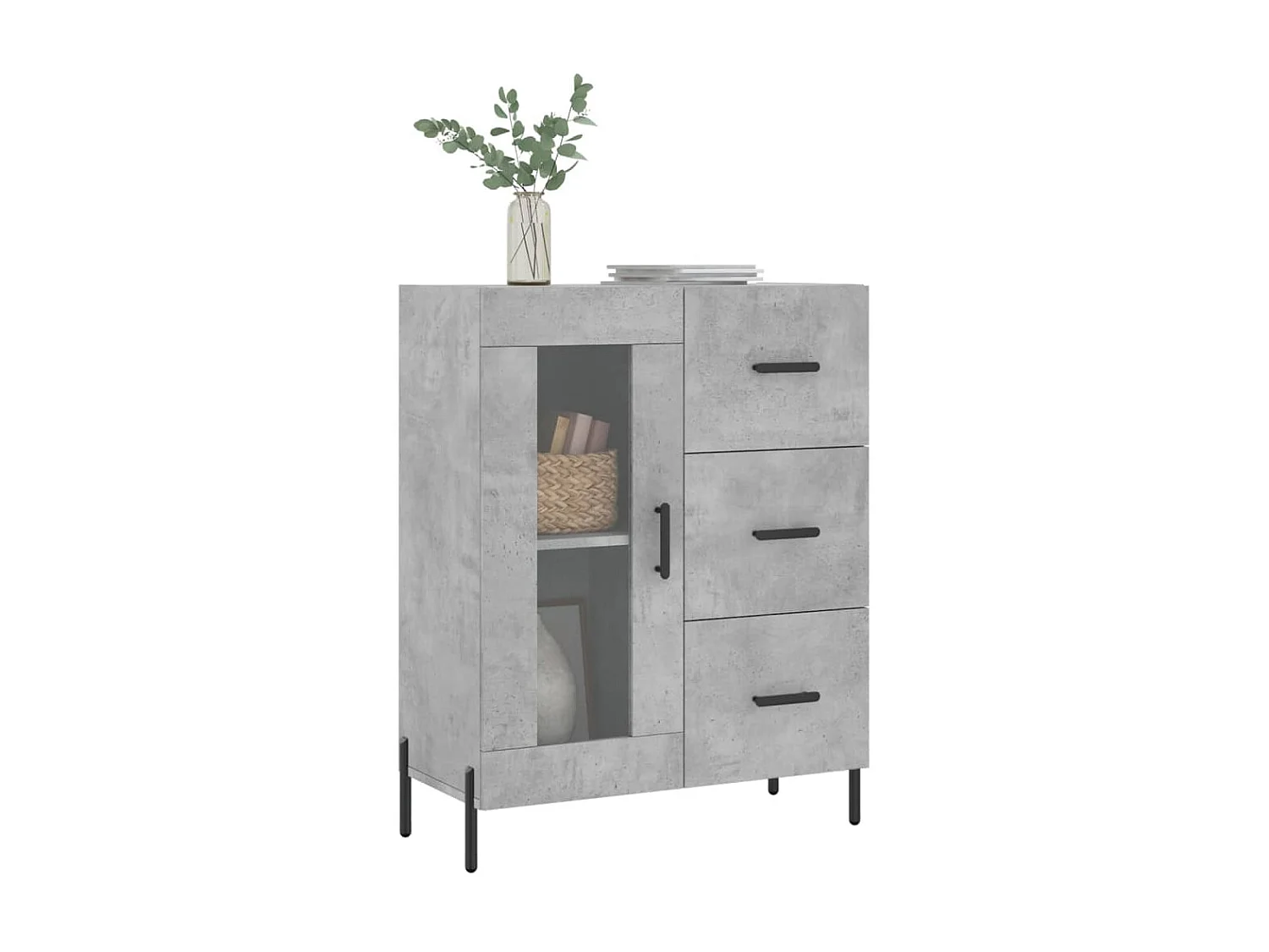 Sideboard Lowboard - Betongrau 69,5x34x90 cm Holzwerkstoff -RM71455